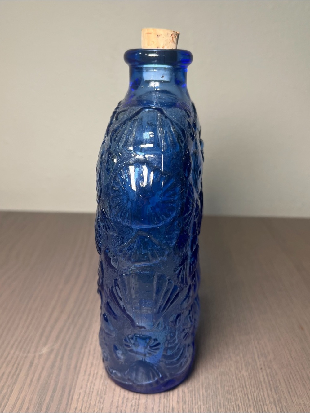 VINTAGE CANADA LIBBEY COBALT BLUE GLASS BOTTLE WITH CORK - Picture 2 of 5